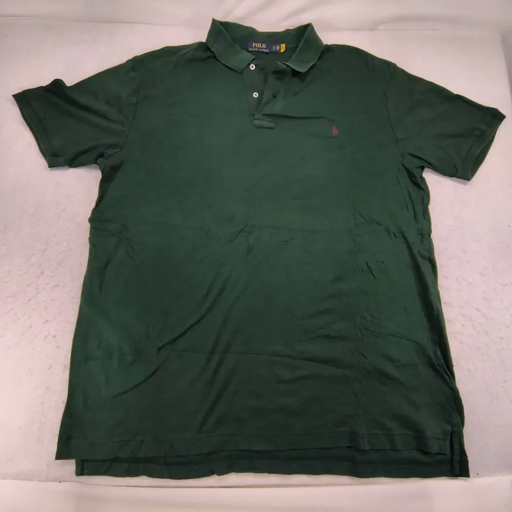 Polo Ralph Lauren Collared Polo Shirt Mens Size Extra Large Tall XLT Green Red